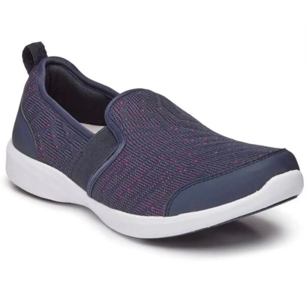 Vionic Navy Slip-On Knit Loafer with Pink Speckle
